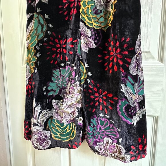 She + Sky Womens Small Floral Velvet Burnout Sleeveless Mini Dress Whimsigoth - Picture 7 of 10